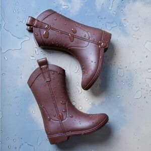 Dakota Ridge Rustic Brown Kid's All Weather Rubber Cowboy Boots -Big Kid 5